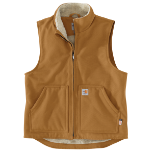Carhartt Brown 104981 Mens FR Duck Mock Neck Vest Brown