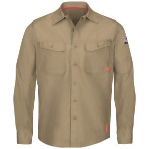 Bulwark® QS40 iQ Series® Endurance Collection Men's FR Work Shirt Khaki