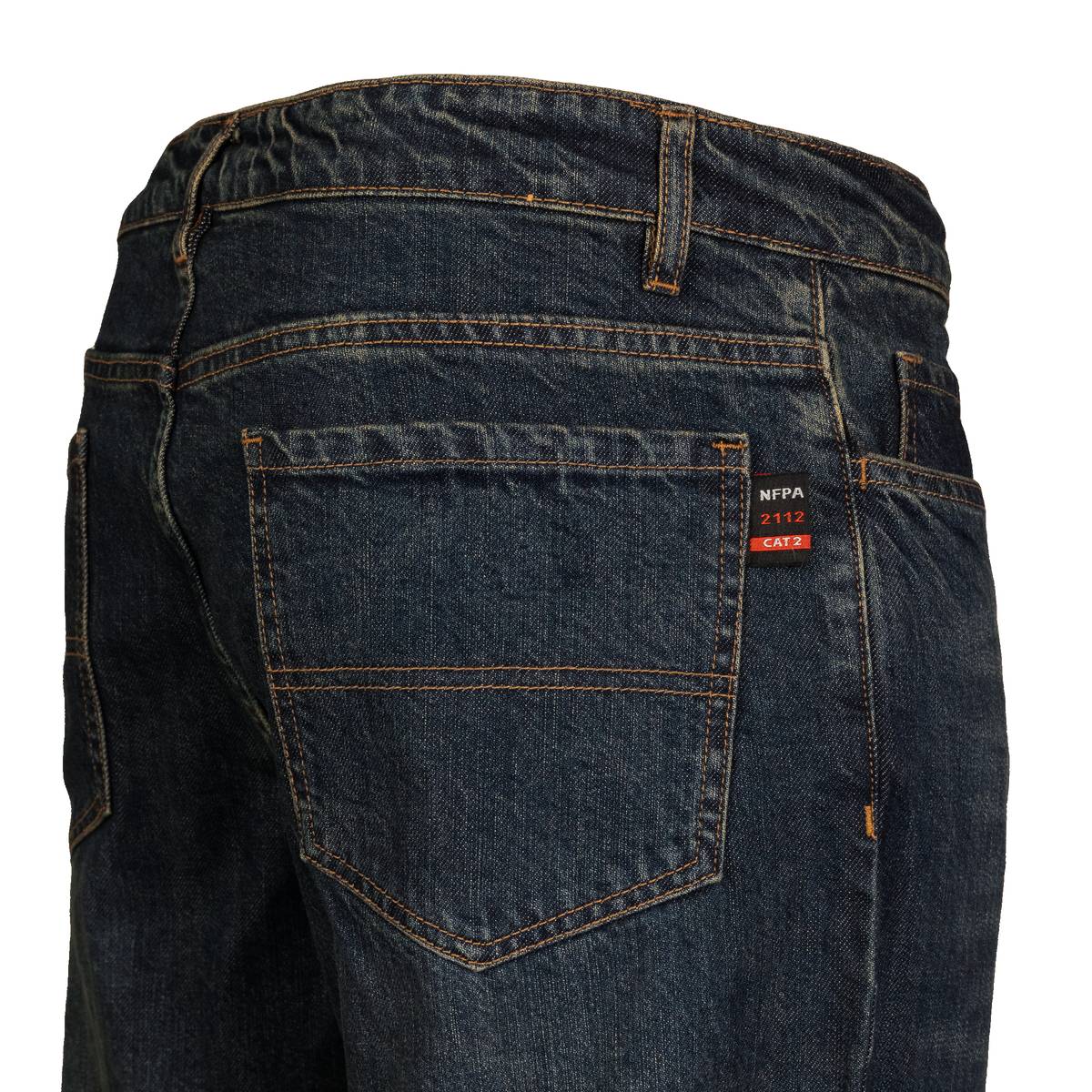 FlameSafe JEACO-DENNVST01 Men’s Flame-Resistant 10oz Nylon/Cotton Denim Jeans Navy - Image 5